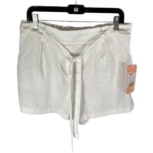 Ci Sono White Linen Shorts with Sash